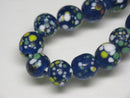 TOKO-BEADS AG121-11N Spray dot glass bead (strand) 7~8mm AG121-11N スプレイ・ドット柄小粒とんぼ玉（連） 7~8mm Asian bead & African bead  Handmade,Lampeork,bead,asia,india,ethnic,parts,accessory,beads とんぼ玉,ビーズ,トンボ玉,アジア,インド,エスニック,手作り,パーツ,アクセサリー