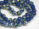 TOKO-BEADS AG121-11N Spray dot glass bead (strand) 7~8mm AG121-11N スプレイ・ドット柄小粒とんぼ玉（連） 7~8mm Asian bead & African bead  Handmade,Lampeork,bead,asia,india,ethnic,parts,accessory,beads とんぼ玉,ビーズ,トンボ玉,アジア,インド,エスニック,手作り,パーツ,アクセサリー