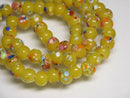 TOKO-BEADS AG121-13N Spray dot glass bead (strand) 7.5~8.5mm AG121-13N スプレイ・ドット柄小粒とんぼ玉（連） 7.5~8.5mm Asian bead & African bead  Handmade,Lampeork,bead,asia,india,ethnic,parts,accessory,beads とんぼ玉,ビーズ,トンボ玉,アジア,インド,エスニック,手作り,パーツ,アクセサリー