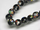 TOKO-BEADS AG121-16N Spray dot glass bead (strand) 6.5~7.5mm AG121-16N スプレイ・ドット柄小粒とんぼ玉（連） 6.5~7.5mm Asian bead & African bead  Handmade,Lampeork,bead,asia,india,ethnic,parts,accessory,beads とんぼ玉,ビーズ,トンボ玉,アジア,インド,エスニック,手作り,パーツ,アクセサリー