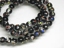 TOKO-BEADS AG121-16N Spray dot glass bead (strand) 6.5~7.5mm AG121-16N スプレイ・ドット柄小粒とんぼ玉（連） 6.5~7.5mm Asian bead & African bead  Handmade,Lampeork,bead,asia,india,ethnic,parts,accessory,beads とんぼ玉,ビーズ,トンボ玉,アジア,インド,エスニック,手作り,パーツ,アクセサリー