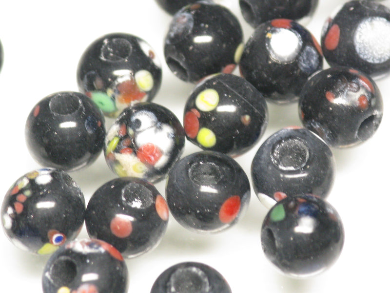 TOKO-BEADS AG121-16S Spray dot glass bead 6.5~7.5mm AG121-16S スプレイ・ドット柄小粒とんぼ玉 6.5~7.5mm Asian bead & African bead  Handmade,Lampeork,bead,asia,india,ethnic,parts,accessory,beads とんぼ玉,ビーズ,トンボ玉,アジア,インド,エスニック,手作り,パーツ,アクセサリー