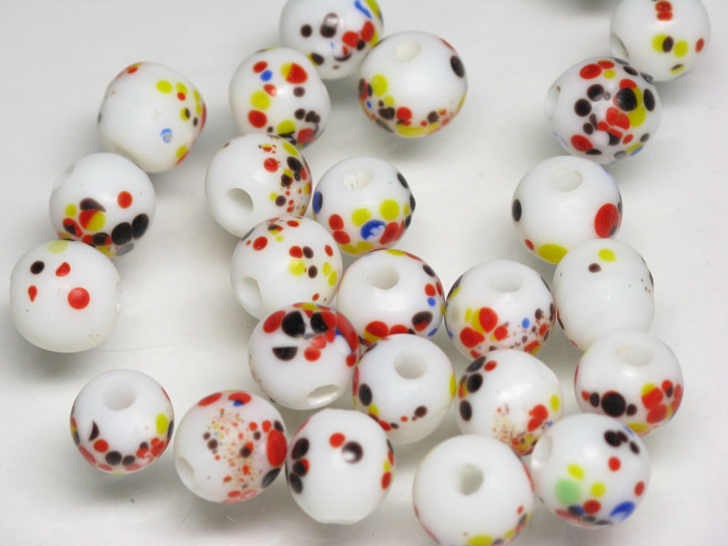 TOKO-BEADS AG121-18S Spray dot glass bead 8~9.5mm AG121-18S スプレイ・ドット柄小粒とんぼ玉 8~9.5mm Asian bead & African bead  Handmade,Lampeork,bead,asia,india,ethnic,parts,accessory,beads とんぼ玉,ビーズ,トンボ玉,アジア,インド,エスニック,手作り,パーツ,アクセサリー
