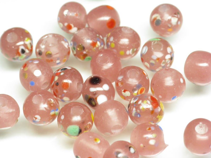 TOKO-BEADS AG121-20S Spray dot glass bead 8~9.5mm AG121-20S スプレイ・ドット柄小粒とんぼ玉 8~9.5mm Asian bead & African bead  Handmade,Lampeork,bead,asia,india,ethnic,parts,accessory,beads とんぼ玉,ビーズ,トンボ玉,アジア,インド,エスニック,手作り,パーツ,アクセサリー