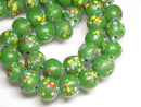 TOKO-BEADS AG121-22N Spray dot glass bead (strand) 11~12mm AG121-22N スプレイ・ドット柄小粒とんぼ玉（連） 11~12mm Asian bead & African bead  Handmade,Lampeork,bead,asia,india,ethnic,parts,accessory,beads とんぼ玉,ビーズ,トンボ玉,アジア,インド,エスニック,手作り,パーツ,アクセサリー