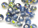 TOKO-BEADS AG121-24S Spray dot glass bead 7mm AG121-24S スプレイ・ドット柄小粒とんぼ玉 7mm Asian bead & African bead  Handmade,Lampeork,bead,asia,india,ethnic,parts,accessory,beads とんぼ玉,ビーズ,トンボ玉,アジア,インド,エスニック,手作り,パーツ,アクセサリー