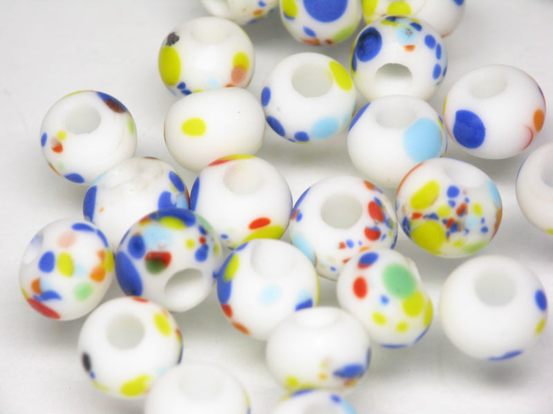 TOKO-BEADS AG121-40S Spray dot glass bead 7~8mm AG121-40S スプレイ・ドット柄小粒とんぼ玉 7~8mm Asian bead & African bead  Handmade,Lampeork,bead,asia,india,ethnic,parts,accessory,beads とんぼ玉,ビーズ,トンボ玉,アジア,インド,エスニック,手作り,パーツ,アクセサリー