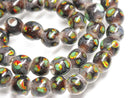 TOKO-BEADS | TOKO-BEADS |AG121-45N スプレイドット柄とんぼ玉（連のみ） 7.5~9mm | TOKO-BEADS |AG121-45N Spray dot glass bead (Strand only) 7.5~9mm Asian bead & African bead  Handmade,Lampeork,bead,asia,india,ethnic,parts,accessory,beads とんぼ玉,ビーズ,トンボ玉,アジア,インド,エスニック,手作り,パーツ,アクセサリー