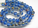 TOKO-BEADS AG122-01N Spray dot glass bead (strand) 7.5~8.5mm AG122-01N スプレイ・ドット柄小粒とんぼ玉（連） 7.5~8.5mm Asian bead & African bead  Handmade,Lampeork,bead,asia,india,ethnic,parts,accessory,beads とんぼ玉,ビーズ,トンボ玉,アジア,インド,エスニック,手作り,パーツ,アクセサリー