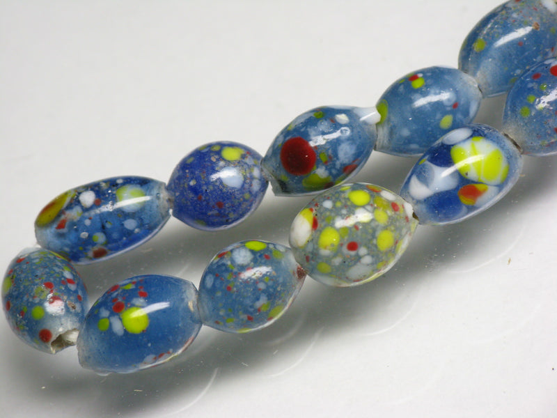TOKO-BEADS AG122-03N Spray dot glass bead (strand) 7~8mm AG122-03N スプレイ・ドット柄小粒とんぼ玉（連） 7~8mm Asian bead & African bead  Handmade,Lampeork,bead,asia,india,ethnic,parts,accessory,beads とんぼ玉,ビーズ,トンボ玉,アジア,インド,エスニック,手作り,パーツ,アクセサリー