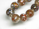 TOKO-BEADS AG122-04N Spray dot glass bead (strand) 7~8mm AG122-04N スプレイ・ドット柄小粒とんぼ玉（連） 7~8mm Asian bead & African bead  Handmade,Lampeork,bead,asia,india,ethnic,parts,accessory,beads とんぼ玉,ビーズ,トンボ玉,アジア,インド,エスニック,手作り,パーツ,アクセサリー
