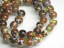 TOKO-BEADS AG122-04N Spray dot glass bead (strand) 7~8mm AG122-04N スプレイ・ドット柄小粒とんぼ玉（連） 7~8mm Asian bead & African bead  Handmade,Lampeork,bead,asia,india,ethnic,parts,accessory,beads とんぼ玉,ビーズ,トンボ玉,アジア,インド,エスニック,手作り,パーツ,アクセサリー