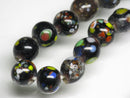 TOKO-BEADS AG122-05N Spray dot glass bead (strand) 6.5~8mm AG122-05N スプレイ・ドット柄小粒とんぼ玉（連） 6.5~8mm Asian bead & African bead  Handmade,Lampeork,bead,asia,india,ethnic,parts,accessory,beads とんぼ玉,ビーズ,トンボ玉,アジア,インド,エスニック,手作り,パーツ,アクセサリー
