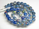 TOKO-BEADS AG122-07N Spray dot glass bead (strand) 7~8mm AG122-07N スプレイ・ドット柄小粒とんぼ玉（連） 7~8mm Asian bead & African bead  Handmade,Lampeork,bead,asia,india,ethnic,parts,accessory,beads とんぼ玉,ビーズ,トンボ玉,アジア,インド,エスニック,手作り,パーツ,アクセサリー