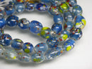 TOKO-BEADS AG122-08N Spray dot glass bead (strand) 7~8.5mm AG122-08N スプレイ・ドット柄小粒とんぼ玉（連） 7~8.5mm Asian bead & African bead  Handmade,Lampeork,bead,asia,india,ethnic,parts,accessory,beads とんぼ玉,ビーズ,トンボ玉,アジア,インド,エスニック,手作り,パーツ,アクセサリー