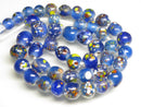 TOKO-BEADS AG122-10N Spray dot glass bead (strand) 7~11mm AG122-10N スプレイ・ドット柄小粒とんぼ玉（連） 7~11mm Asian bead & African bead  Handmade,Lampeork,bead,asia,india,ethnic,parts,accessory,beads とんぼ玉,ビーズ,トンボ玉,アジア,インド,エスニック,手作り,パーツ,アクセサリー