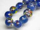 TOKO-BEADS AG122-10N Spray dot glass bead (strand) 7~11mm AG122-10N スプレイ・ドット柄小粒とんぼ玉（連） 7~11mm Asian bead & African bead  Handmade,Lampeork,bead,asia,india,ethnic,parts,accessory,beads とんぼ玉,ビーズ,トンボ玉,アジア,インド,エスニック,手作り,パーツ,アクセサリー