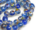 TOKO-BEADS AG122-10N Spray dot glass bead (strand) 7~11mm AG122-10N スプレイ・ドット柄小粒とんぼ玉（連） 7~11mm Asian bead & African bead  Handmade,Lampeork,bead,asia,india,ethnic,parts,accessory,beads とんぼ玉,ビーズ,トンボ玉,アジア,インド,エスニック,手作り,パーツ,アクセサリー