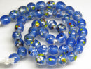 TOKO-BEADS AG122-11N Spray dot glass bead (strand) 8~8.5mm AG122-11N スプレイ・ドット柄小粒とんぼ玉（連） 8~8.5mm Asian bead & African bead  Handmade,Lampeork,bead,asia,india,ethnic,parts,accessory,beads とんぼ玉,ビーズ,トンボ玉,アジア,インド,エスニック,手作り,パーツ,アクセサリー