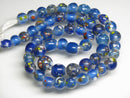 TOKO-BEADS AG122-12N Spray dot glass bead (strand) 7.5~10mm AG122-12N スプレイ・ドット柄小粒とんぼ玉（連） 7.5~10mm Asian bead & African bead  Handmade,Lampeork,bead,asia,india,ethnic,parts,accessory,beads とんぼ玉,ビーズ,トンボ玉,アジア,インド,エスニック,手作り,パーツ,アクセサリー