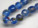 TOKO-BEADS AG122-12N Spray dot glass bead (strand) 7.5~10mm AG122-12N スプレイ・ドット柄小粒とんぼ玉（連） 7.5~10mm Asian bead & African bead  Handmade,Lampeork,bead,asia,india,ethnic,parts,accessory,beads とんぼ玉,ビーズ,トンボ玉,アジア,インド,エスニック,手作り,パーツ,アクセサリー