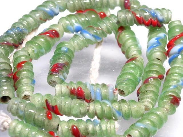 TOKO-BEADS AG135-07N Glass bead (strand) 7.5mm AG135-07N トゥイストビーズ（連） 7.5mm Asian bead & African bead  Handmade,Lampeork,bead,asia,india,ethnic,parts,accessory,beads とんぼ玉,ビーズ,トンボ玉,アジア,インド,エスニック,手作り,パーツ,アクセサリー