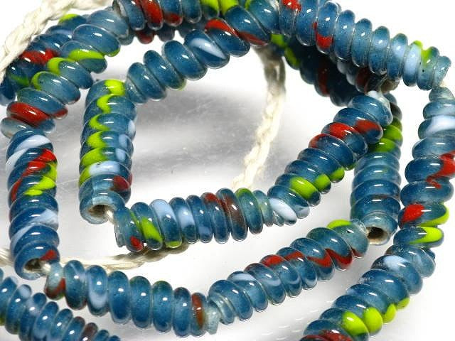 TOKO-BEADS AG135-09N Glass bead (strand) 7mm AG135-09N トゥイストビーズ（連） 7mm Asian bead & African bead  Handmade,Lampeork,bead,asia,india,ethnic,parts,accessory,beads とんぼ玉,ビーズ,トンボ玉,アジア,インド,エスニック,手作り,パーツ,アクセサリー