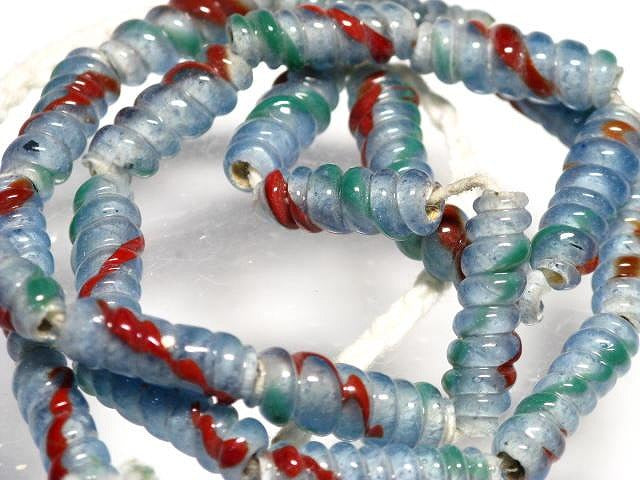 TOKO-BEADS AG135-11N Glass bead (strand) 7mm AG135-11N トゥイストビーズ（連） 7mm Asian bead & African bead  Handmade,Lampeork,bead,asia,india,ethnic,parts,accessory,beads とんぼ玉,ビーズ,トンボ玉,アジア,インド,エスニック,手作り,パーツ,アクセサリー