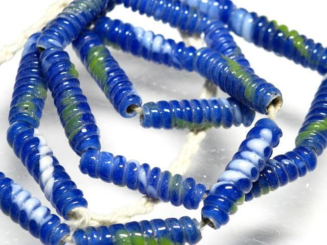 TOKO-BEADS AG135-12N Glass bead (strand) 6mm AG135-12N トゥイストビーズ（連） 6mm Asian bead & African bead  Handmade,Lampeork,bead,asia,india,ethnic,parts,accessory,beads とんぼ玉,ビーズ,トンボ玉,アジア,インド,エスニック,手作り,パーツ,アクセサリー