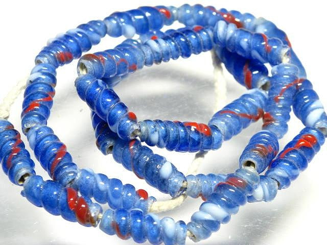 TOKO-BEADS AG135-13N Glass bead (strand) 7mm AG135-13N トゥイストビーズ（連） 7mm Asian bead & African bead  Handmade,Lampeork,bead,asia,india,ethnic,parts,accessory,beads とんぼ玉,ビーズ,トンボ玉,アジア,インド,エスニック,手作り,パーツ,アクセサリー