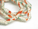 TOKO-BEADS AG135-20N Glass bead (strand) 6~8.5mm AG135-20N トゥイストビーズ（連） 6~8.5mm Asian bead & African bead  Handmade,Lampeork,bead,asia,india,ethnic,parts,accessory,beads とんぼ玉,ビーズ,トンボ玉,アジア,インド,エスニック,手作り,パーツ,アクセサリー
