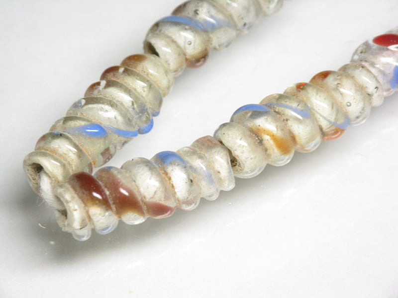 TOKO-BEADS AG135-21N Glass bead (strand) 6~8.5mm AG135-21N トゥイストビーズ（連） 6~8.5mm Asian bead & African bead  Handmade,Lampeork,bead,asia,india,ethnic,parts,accessory,beads とんぼ玉,ビーズ,トンボ玉,アジア,インド,エスニック,手作り,パーツ,アクセサリー