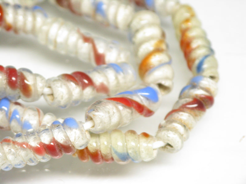 TOKO-BEADS AG135-21N Glass bead (strand) 6~8.5mm AG135-21N トゥイストビーズ（連） 6~8.5mm Asian bead & African bead  Handmade,Lampeork,bead,asia,india,ethnic,parts,accessory,beads とんぼ玉,ビーズ,トンボ玉,アジア,インド,エスニック,手作り,パーツ,アクセサリー