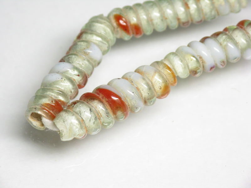 TOKO-BEADS AG135-22N Glass bead (strand) 6~8.5mm AG135-22N トゥイストビーズ（連） 6~8.5mm Asian bead & African bead  Handmade,Lampeork,bead,asia,india,ethnic,parts,accessory,beads とんぼ玉,ビーズ,トンボ玉,アジア,インド,エスニック,手作り,パーツ,アクセサリー