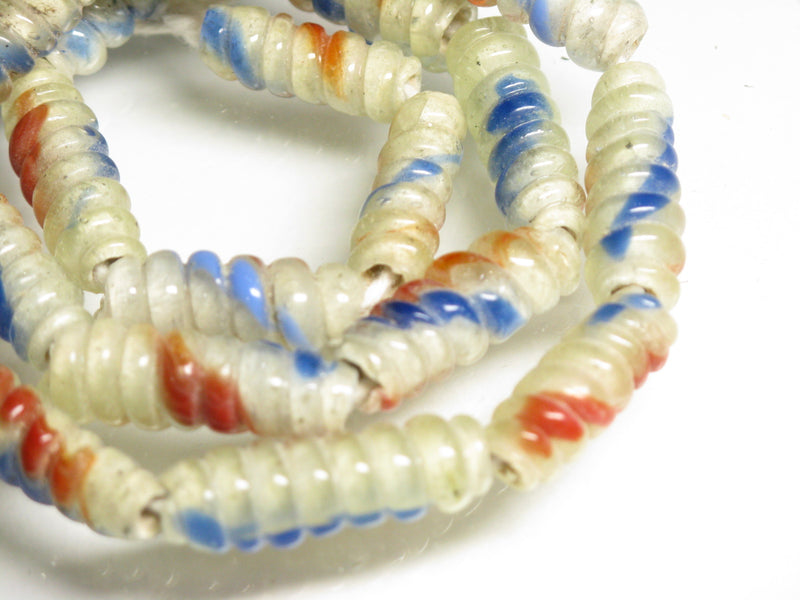 TOKO-BEADS AG135-25N Glass bead (strand) 6~8.5mm AG135-25N トゥイストビーズ（連） 6~8.5mm Asian bead & African bead  Handmade,Lampeork,bead,asia,india,ethnic,parts,accessory,beads とんぼ玉,ビーズ,トンボ玉,アジア,インド,エスニック,手作り,パーツ,アクセサリー