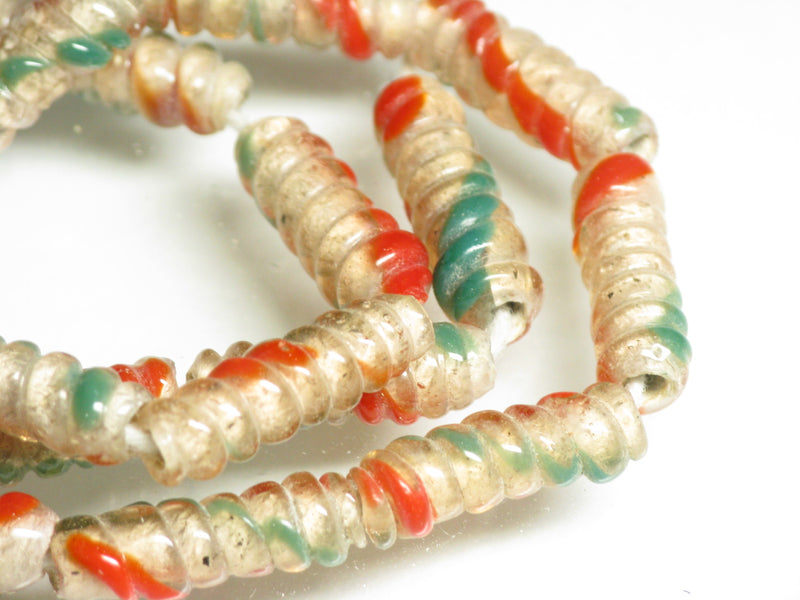 TOKO-BEADS AG135-26N Glass bead (strand) 6~8.5mm AG135-26N トゥイストビーズ（連） 6~8.5mm Asian bead & African bead  Handmade,Lampeork,bead,asia,india,ethnic,parts,accessory,beads とんぼ玉,ビーズ,トンボ玉,アジア,インド,エスニック,手作り,パーツ,アクセサリー