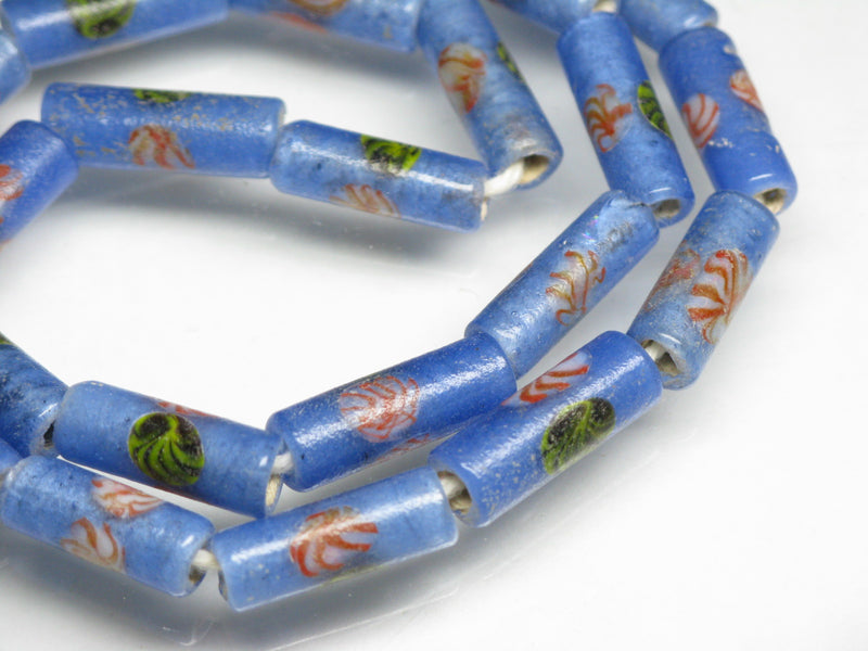 TOKO-BEADS AG137-01N Glass bead (Strand) 5.5~6mm AG137-01N チューブ型ジャワとんぼ玉（連） 5.5~6mm Asian bead & African bead  Handmade,Lampeork,bead,asia,india,ethnic,parts,accessory,beads とんぼ玉,ビーズ,トンボ玉,アジア,インド,エスニック,手作り,パーツ,アクセサリー