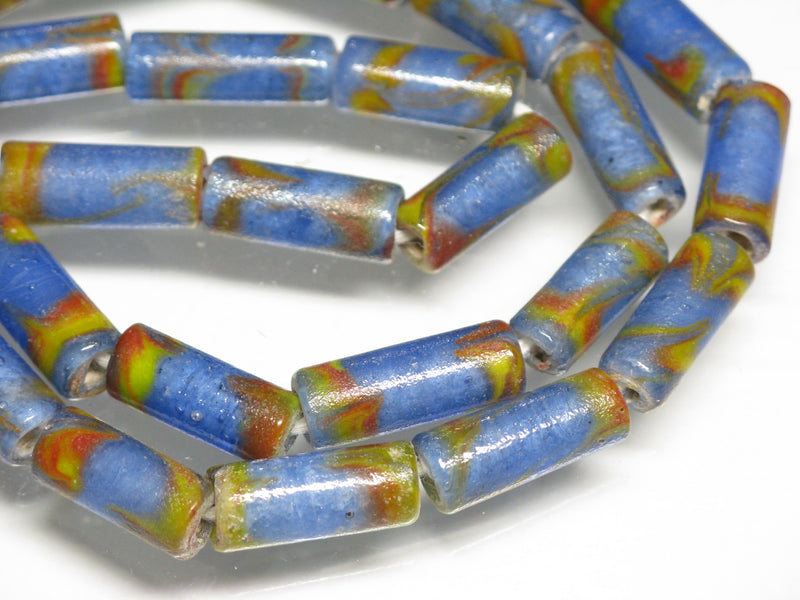 TOKO-BEADS AG137-03N Glass bead (Strand) 5.5~6mm AG137-03N チューブ型ジャワとんぼ玉（連） 5.5~6mm Asian bead & African bead  Handmade,Lampeork,bead,asia,india,ethnic,parts,accessory,beads とんぼ玉,ビーズ,トンボ玉,アジア,インド,エスニック,手作り,パーツ,アクセサリー