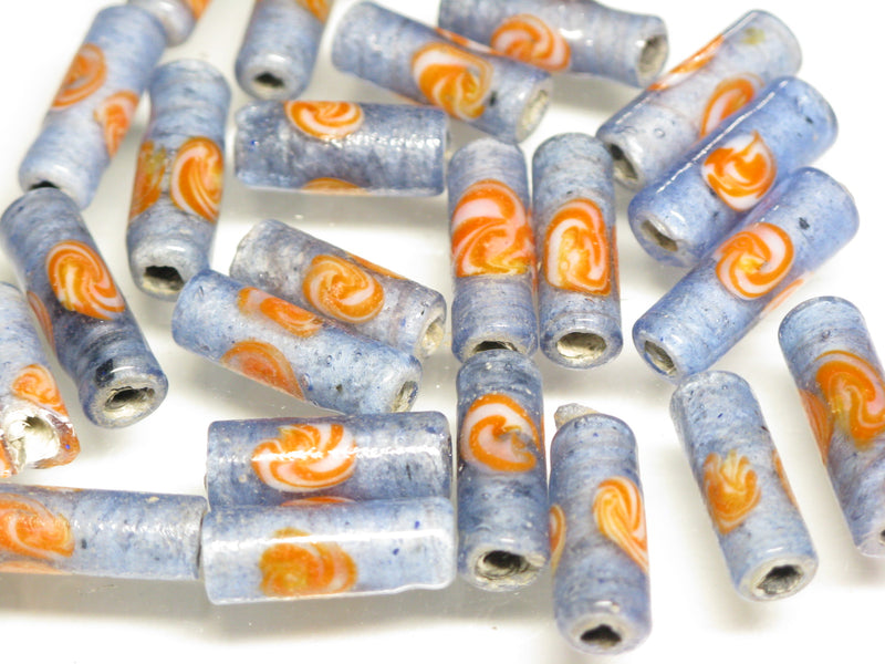 TOKO-BEADS AG137-05S Glass bead 5~6mm AG137-05S チューブ型ジャワとんぼ玉 5~6mm Asian bead & African bead  Handmade,Lampeork,bead,asia,india,ethnic,parts,accessory,beads とんぼ玉,ビーズ,トンボ玉,アジア,インド,エスニック,手作り,パーツ,アクセサリー