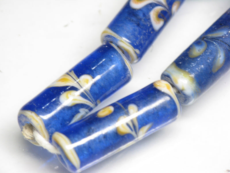 TOKO-BEADS AG137-06N Glass bead (Strand) 8~9mm AG137-06N チューブ型ジャワとんぼ玉（連） 8~9mm Asian bead & African bead  Handmade,Lampeork,bead,asia,india,ethnic,parts,accessory,beads とんぼ玉,ビーズ,トンボ玉,アジア,インド,エスニック,手作り,パーツ,アクセサリー