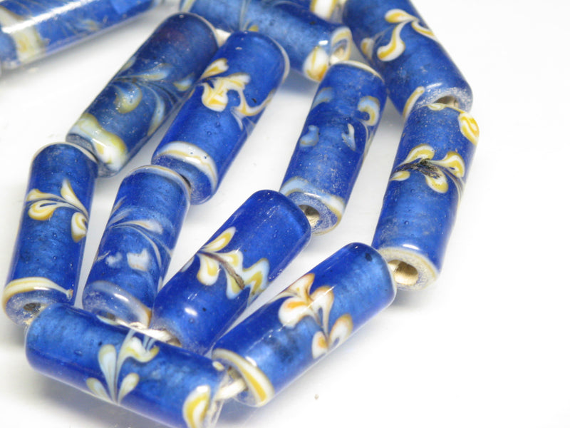 TOKO-BEADS AG137-06N Glass bead (Strand) 8~9mm AG137-06N チューブ型ジャワとんぼ玉（連） 8~9mm Asian bead & African bead  Handmade,Lampeork,bead,asia,india,ethnic,parts,accessory,beads とんぼ玉,ビーズ,トンボ玉,アジア,インド,エスニック,手作り,パーツ,アクセサリー