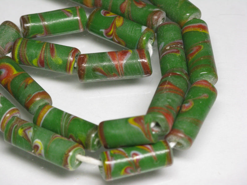 TOKO-BEADS AG137-07N Glass bead (Strand) 7~8mm AG137-07N チューブ型ジャワとんぼ玉（連） 7~8mm Asian bead & African bead  Handmade,Lampeork,bead,asia,india,ethnic,parts,accessory,beads とんぼ玉,ビーズ,トンボ玉,アジア,インド,エスニック,手作り,パーツ,アクセサリー