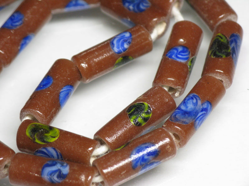 TOKO-BEADS AG137-08N Glass bead (Strand) 6~7mm AG137-08N チューブ型ジャワとんぼ玉（連） 6~7mm Asian bead & African bead  Handmade,Lampeork,bead,asia,india,ethnic,parts,accessory,beads とんぼ玉,ビーズ,トンボ玉,アジア,インド,エスニック,手作り,パーツ,アクセサリー