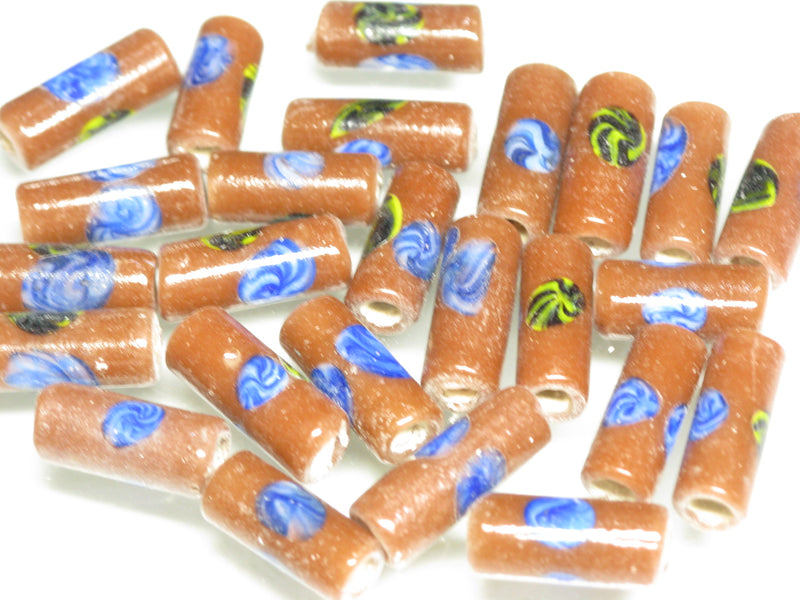 TOKO-BEADS AG137-08S Glass bead 6~7mm AG137-08S チューブ型ジャワとんぼ玉 6~7mm Asian bead & African bead  Handmade,Lampeork,bead,asia,india,ethnic,parts,accessory,beads とんぼ玉,ビーズ,トンボ玉,アジア,インド,エスニック,手作り,パーツ,アクセサリー