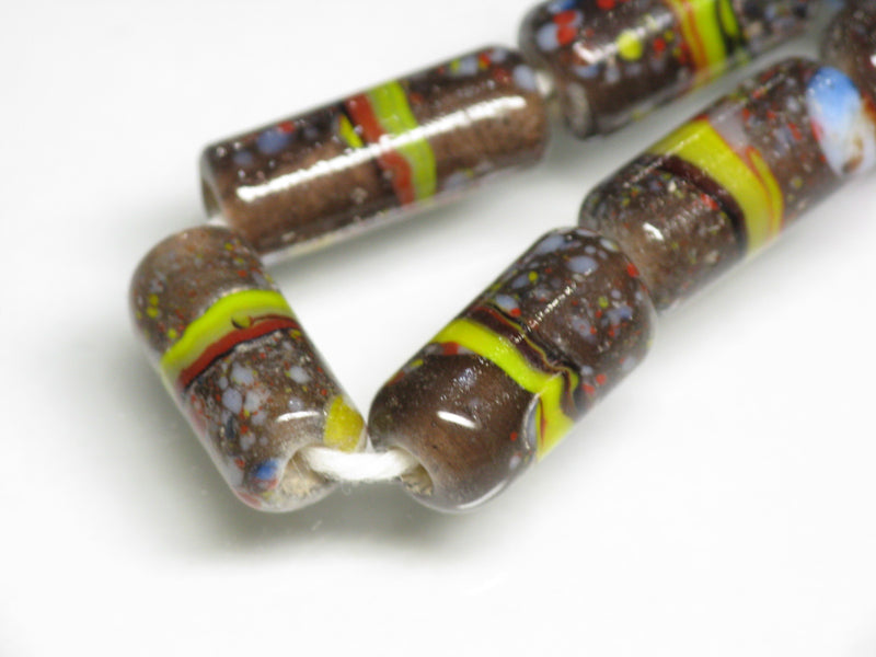 TOKO-BEADS AG137-09N Glass bead (Strand) 7~8mm AG137-09N チューブ型ジャワとんぼ玉（連） 7~8mm Asian bead & African bead  Handmade,Lampeork,bead,asia,india,ethnic,parts,accessory,beads とんぼ玉,ビーズ,トンボ玉,アジア,インド,エスニック,手作り,パーツ,アクセサリー