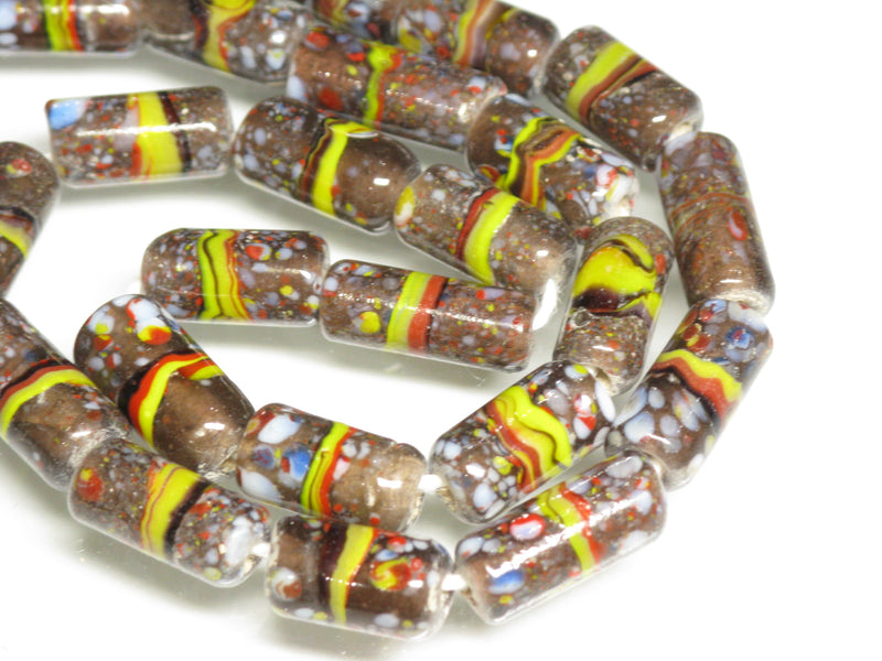 TOKO-BEADS AG137-09N Glass bead (Strand) 7~8mm AG137-09N チューブ型ジャワとんぼ玉（連） 7~8mm Asian bead & African bead  Handmade,Lampeork,bead,asia,india,ethnic,parts,accessory,beads とんぼ玉,ビーズ,トンボ玉,アジア,インド,エスニック,手作り,パーツ,アクセサリー
