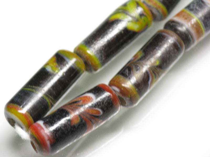 TOKO-BEADS AG137-13N Glass bead  (Strand/mixed) 7~7.5mm AG137-13N チューブ型ジャワとんぼ玉（連/在庫限り） 7~7.5mm Asian bead & African bead  Handmade,Lampeork,bead,asia,india,ethnic,parts,accessory,beads とんぼ玉,ビーズ,トンボ玉,アジア,インド,エスニック,手作り,パーツ,アクセサリー