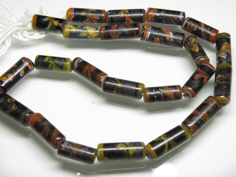 TOKO-BEADS AG137-14N Glass bead  (Strand/mixed) 7~7.5mm AG137-14N チューブ型ジャワとんぼ玉（連/在庫限り） 7~7.5mm Asian bead & African bead  Handmade,Lampeork,bead,asia,india,ethnic,parts,accessory,beads とんぼ玉,ビーズ,トンボ玉,アジア,インド,エスニック,手作り,パーツ,アクセサリー