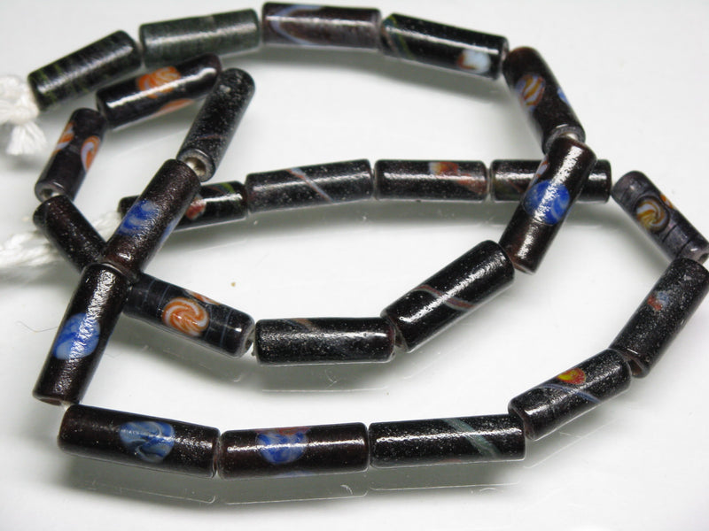 TOKO-BEADS AG137-15N Glass bead  (Strand/mixed) 6~6.5mm AG137-15N チューブ型ジャワとんぼ玉（連/在庫限り） 6~6.5mm Asian bead & African bead  Handmade,Lampeork,bead,asia,india,ethnic,parts,accessory,beads とんぼ玉,ビーズ,トンボ玉,アジア,インド,エスニック,手作り,パーツ,アクセサリー