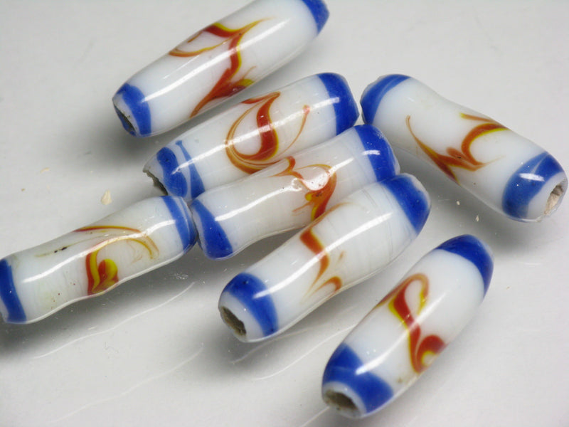 TOKO-BEADS AG137-81S Glass bead 6.5~7mm AG137-81S チューブ型ジャワとんぼ玉 6.5~7mm Asian bead & African bead  Handmade,Lampeork,bead,asia,india,ethnic,parts,accessory,beads とんぼ玉,ビーズ,トンボ玉,アジア,インド,エスニック,手作り,パーツ,アクセサリー